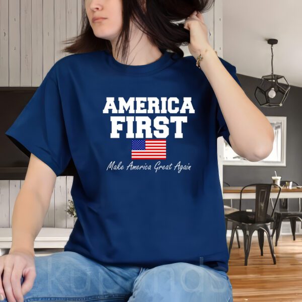 America First Make America Great Again Donald Trump USA Flag Shirt