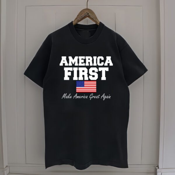 America First Make America Great Again Donald Trump USA Flag T-Shirt