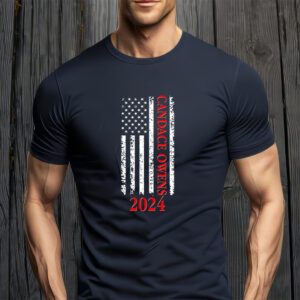 Candace Owens 2024 Distressed US Flag T-Shirt