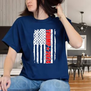 Donald Trump 2024 Distressed US Flag T-Shirt