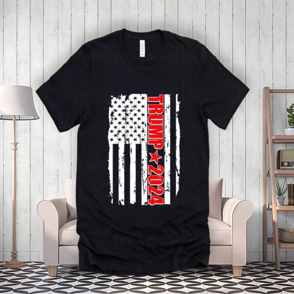 Donald Trump 2024 Distressed US Flag T-ShirtS