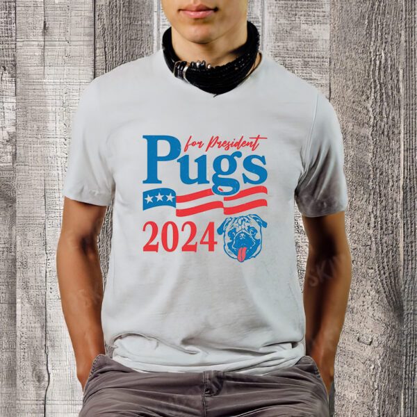 Funny Vintage Retro Pugs For President 2024 T-Shirt