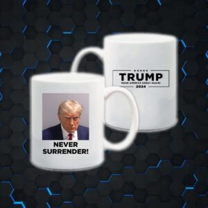 Trump Never Surrender Mug Coffee 15oz 1