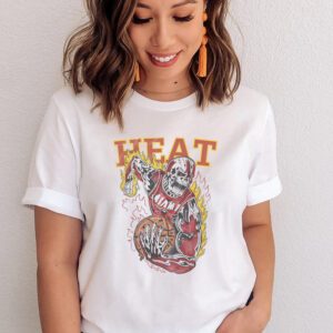 Vintage Miami Heat Skeleton Basketball T-Shirts Vintage NBA Graphic Shirt, Retro Skull Y2k Tee, The Elite Gift Shirt