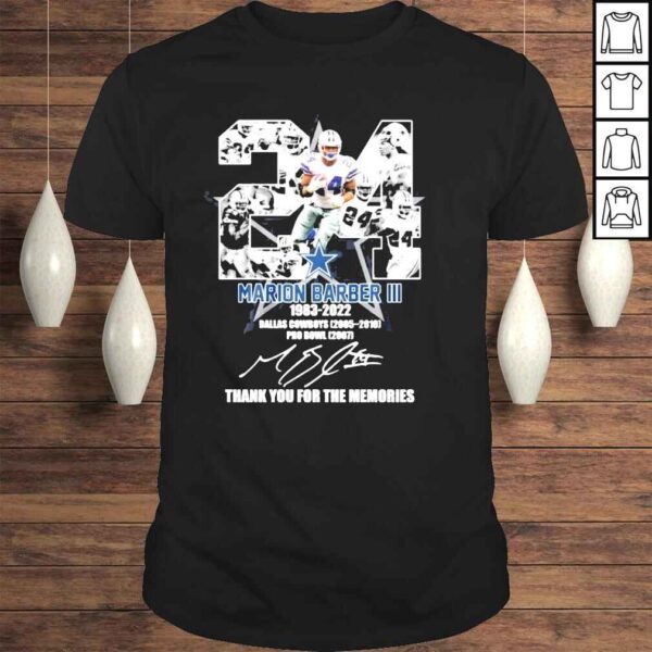 24 marion barber 1983 2022 Dallas Cowboys pro bowl thank you for the memories shirt