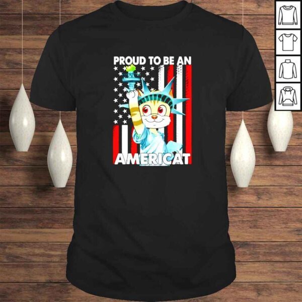 4th Of July Proud To Be An Americat US American Flag Cat shirt