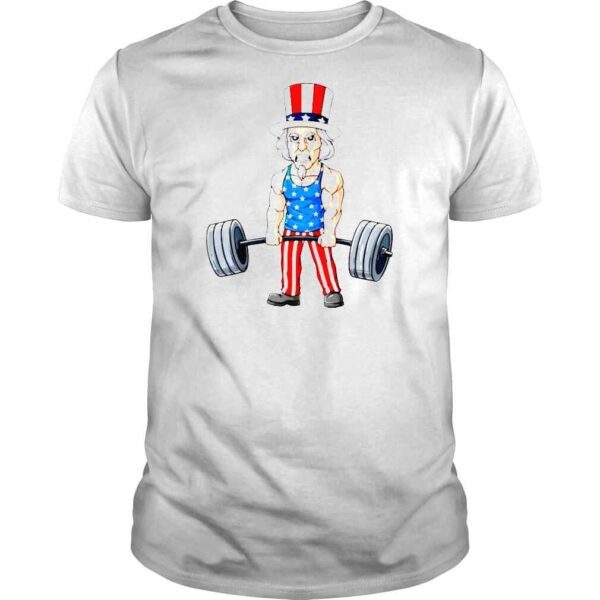 4th Of July Uncle Sam Weightlifting Funny Deadlift Fitness TShirt