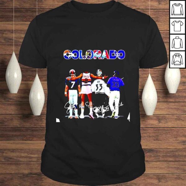 7 Elway Denver Broncos 2 English Denver Nuggets 33 Roy Colorado Avalanche 33 Walker Colorado Rockies signatures shirt