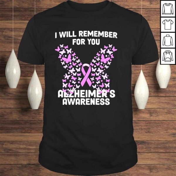 Alzheimers awareness ribbon purple butterflies shirt