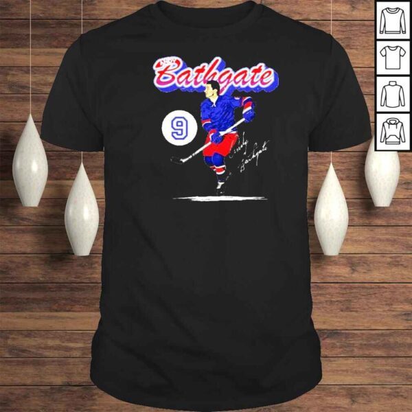 Andy Bathgate New York R Retro Script Hockey Signatures Shirt