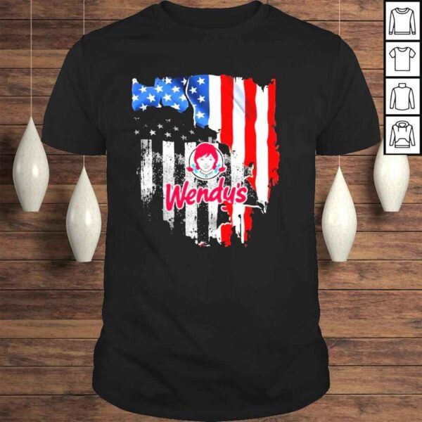 Blood inside me American flag and wendys logo shirt