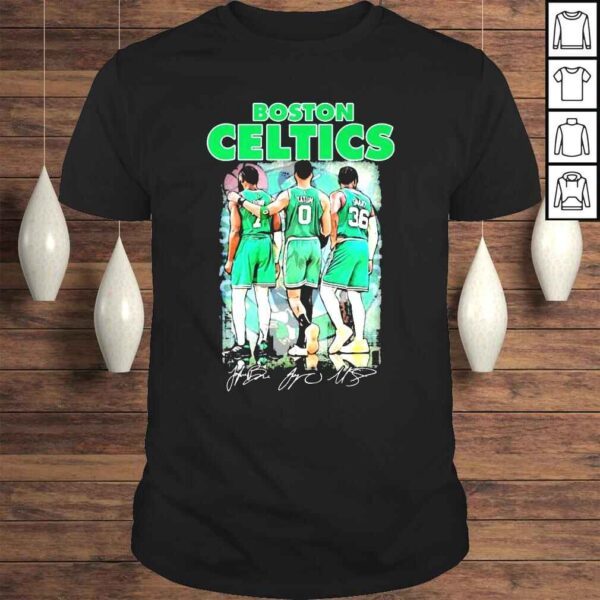 Boston Celtics Jaylen Brown Jayson Tatum And Marcus Smart Signatures Shirt