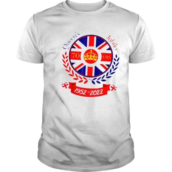 British queen monarchy platinum jubilee union Jack flag shirt