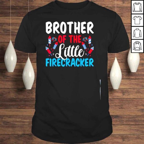 Brother of the little firecracker 4th of july American flag shirt