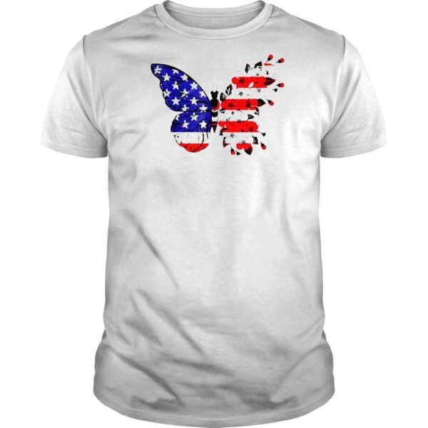 Butterfly 4th Of July American Flag Shirt