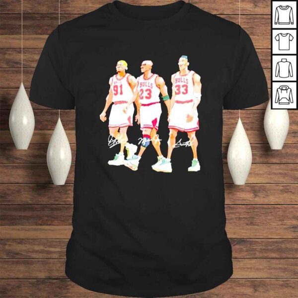 Chicago Bull Legend Dennis Rodman Michael Jordan Famer Scottie Pippen signatures shirt