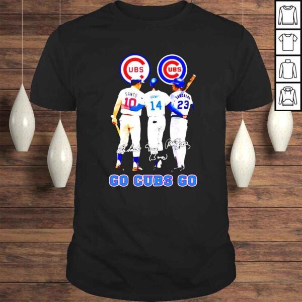 Chicago Cubs Santo 10 Banks 14 Sandberg 23 Signatures shirt