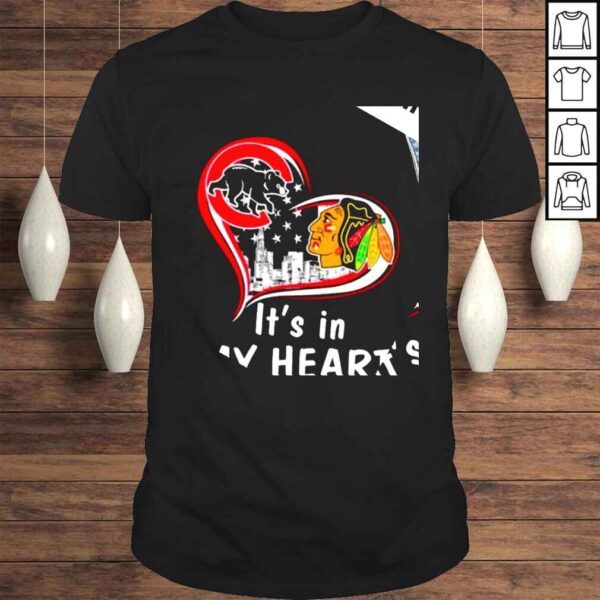 Chicago Cubs and Chicago Blackhawks its in my heart American flag shirt