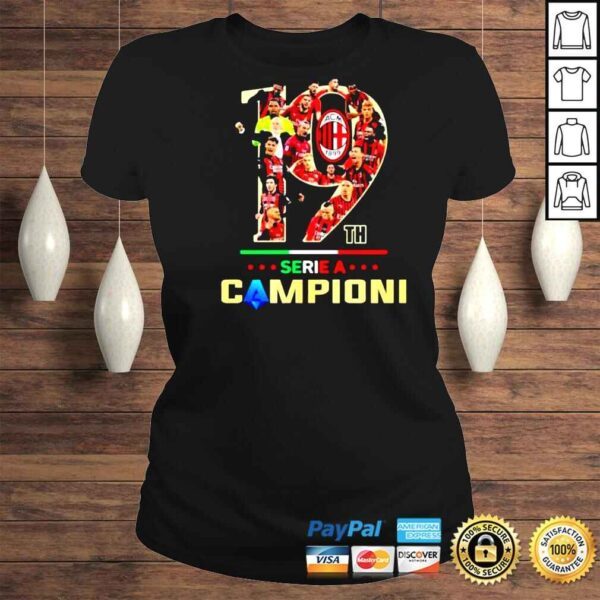 19th Serie A Campioni AC Milan Team Soccer Shirt - Image 3