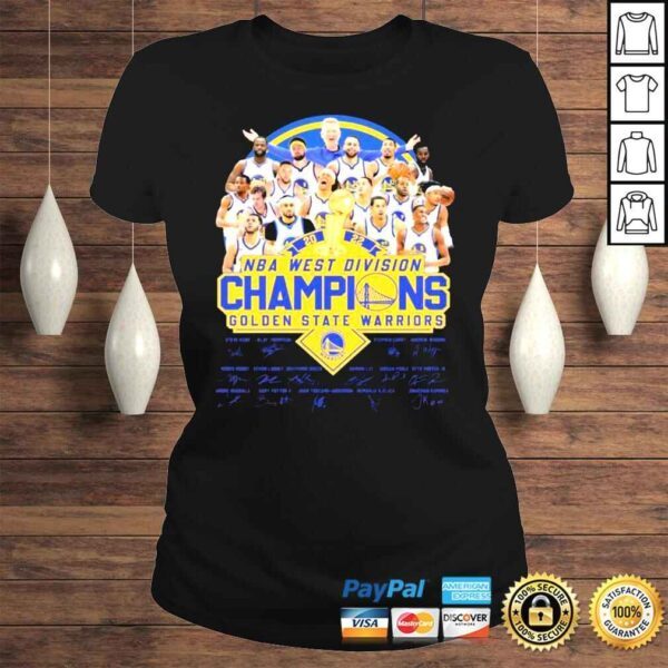 2022 NBA Western Division Champions Golden State Warriors Signatures TShirt - Image 3