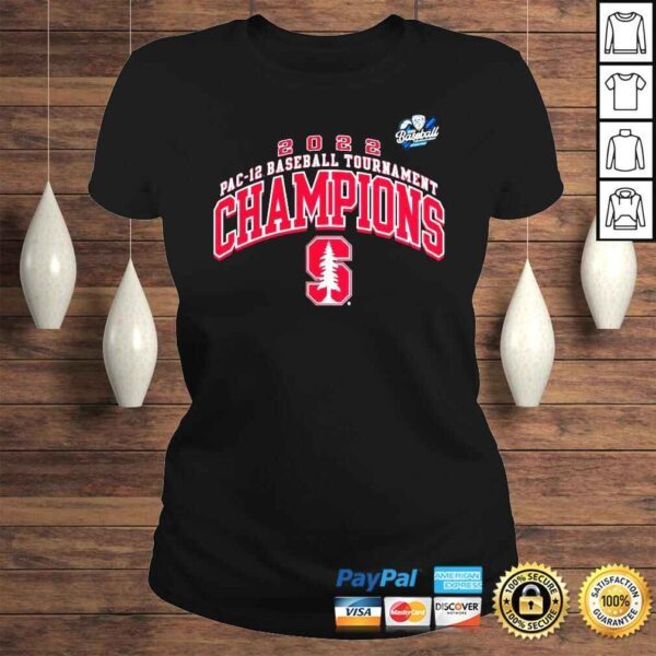 2022 PAC12 Baseball Tournament Stanford Cardinal Champions Shirt - Image 3