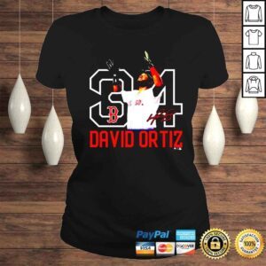 ClassicLadies 34 David Ortiz Boston Red Sox Hall of Fame Resume shirt