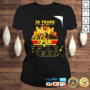 ClassicLadies 36 years 1986 2022 Top Gun signatures thank you for the memories movie shirt