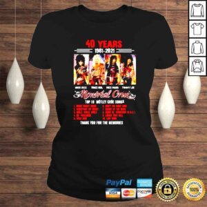 ClassicLadies 40 Years Motley Crue 19812021 Thank You For The Memories shirt