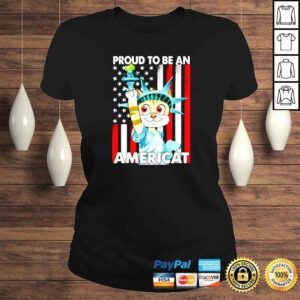 ClassicLadies 4th Of July Proud To Be An Americat US American Flag Cat shirt