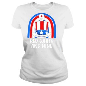 ClassicLadies 4th of july red white 9 years American flag shirt