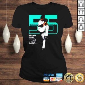 ClassicLadies 55 Roenis Elias Seattle Mariners Outline signature shirt