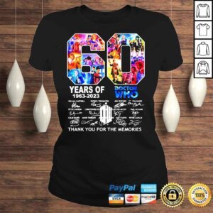 ClassicLadies 60 Years Of 1963 2023 Doctor Who Thank You For The Memories Signature Shirt