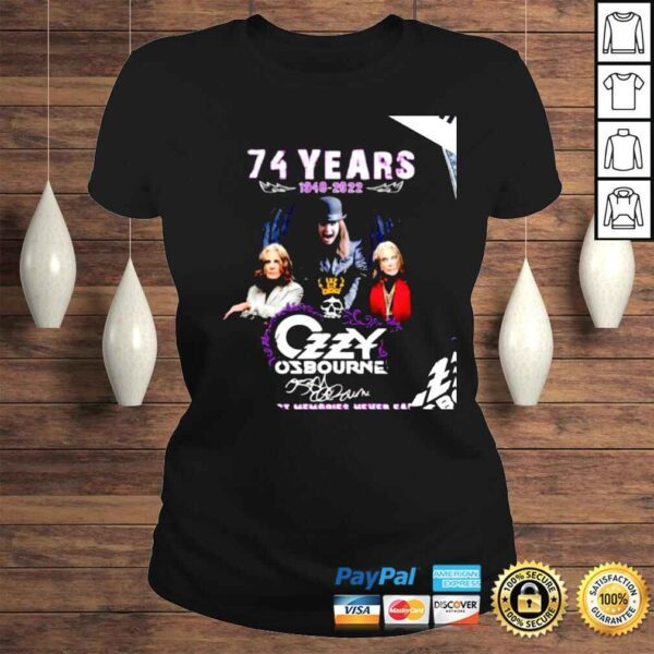 74 years 1948 2022 Ozzy Osbourne signature the best memories never fade shirt - Image 3