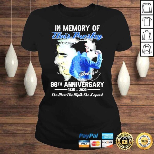 88th Anniversary In Memory Of Elvis Presley 1935 2023 Signatures Shirt - Image 3