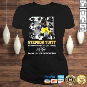 ClassicLadies 91 Stephon Tuitt Pittsburgh Steelers 2014 2022 signature thank you for the memories shirt