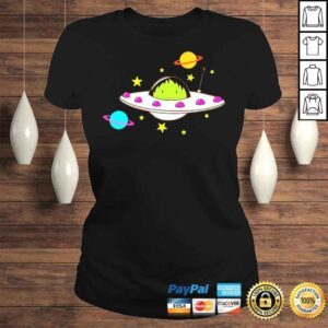 ClassicLadies Alien In A Ufo Cute Alien Planet Shirt