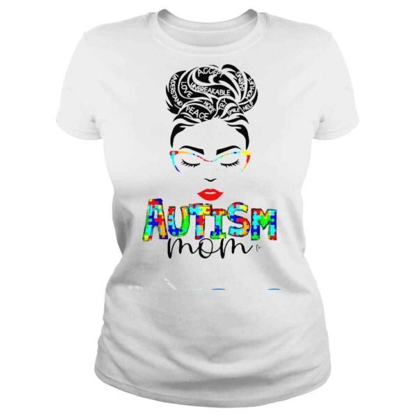 Autism Mom Child Messy Bun Awareness April And Mothers Day Shirt - Image 3