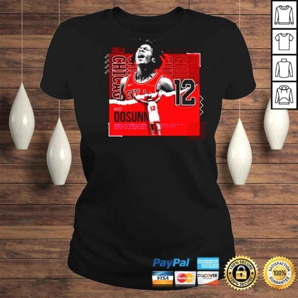 Ayo Dosunmu Basketball Paper Poster Bulls Shirt - Image 3