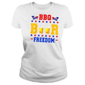 ClassicLadies Bbq beer freedom American flag patriotic 4th of july shirt