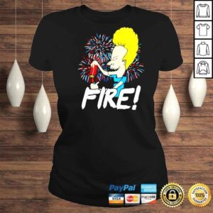 ClassicLadies Beavis Fire 4th Of July Funny Shirt