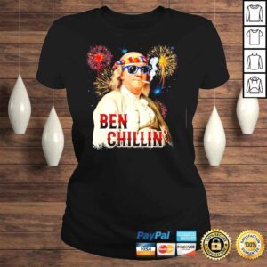 ClassicLadies Ben Chillin Stoner Ben Franklin 4th of July Fireworks Tee Shirt