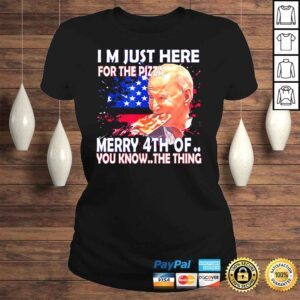 ClassicLadies Biden confused merry happy 4th of july Im here just for pizza shirt