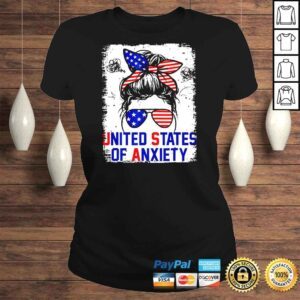 ClassicLadies Bleached Messy Bun Patriotic United States Anxiety Shirt