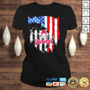 ClassicLadies Blood inside me American flag and wendys logo shirt