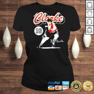 ClassicLadies Bobby Clarke Philadelphia Retro Script Hockey Signatures Shirt