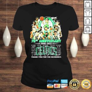 ClassicLadies Boston Celtics 76th Anniversary 1946 2022 Signatures Thank You For The Memories TShirt