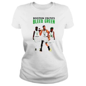 ClassicLadies Boston Celtics Bleed Green sigantures shirt