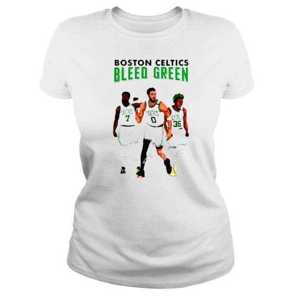 Boston Celtics Bleed Green sigantures shirt - Image 3