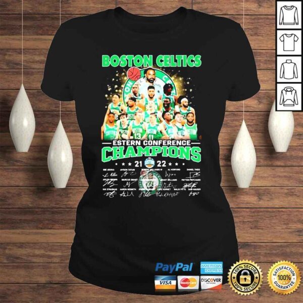 Boston Celtics Team Basketball 20212022 Eastern Conference Champions Signatures Shirt - Image 3