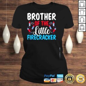 ClassicLadies Brother of the little firecracker 4th of july American flag shirt